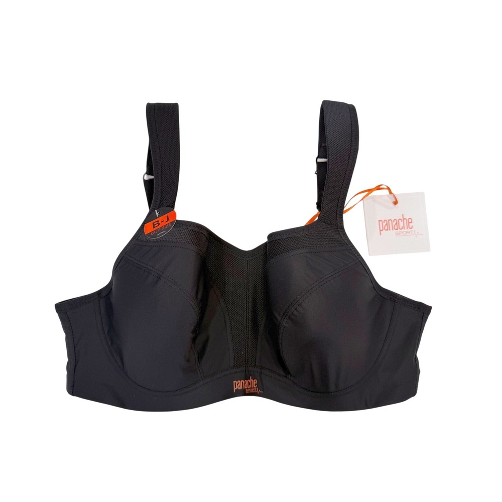 Panache Sport Bra NWT Women 38C Black Wired High Impact Underwire 5021